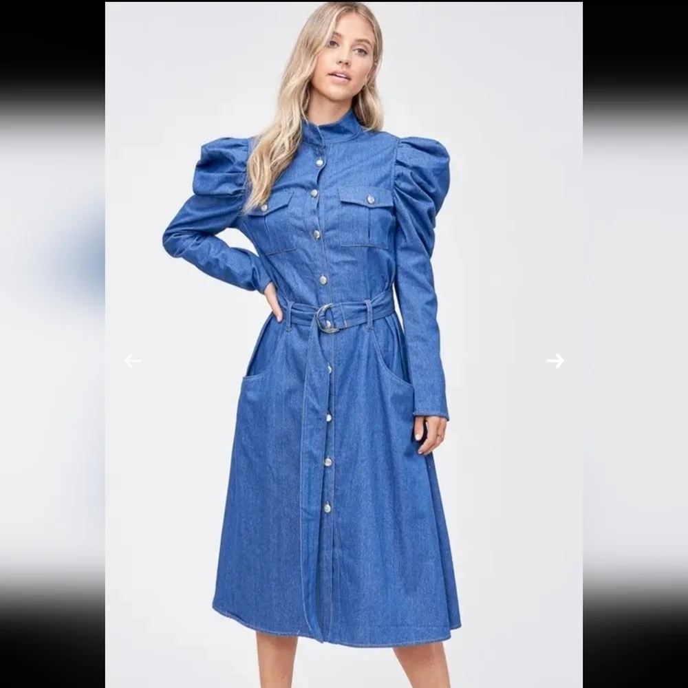 Misty Blue Denim Dress - Picture 8 of 10
